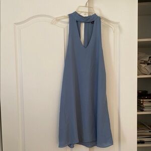 Lulu's Blue Halter A-line Cocktail Dress